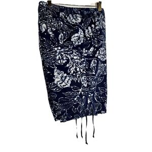 Caribbean Joe Shorts Womens 10 Outdoor Beach Bermuda  Blue/white Cotton